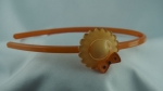 Haarreifen orange mit mit kleinem Hut und Schleife   6 mm breit