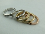 Ring 5-Teilig in kupfer gold und silber